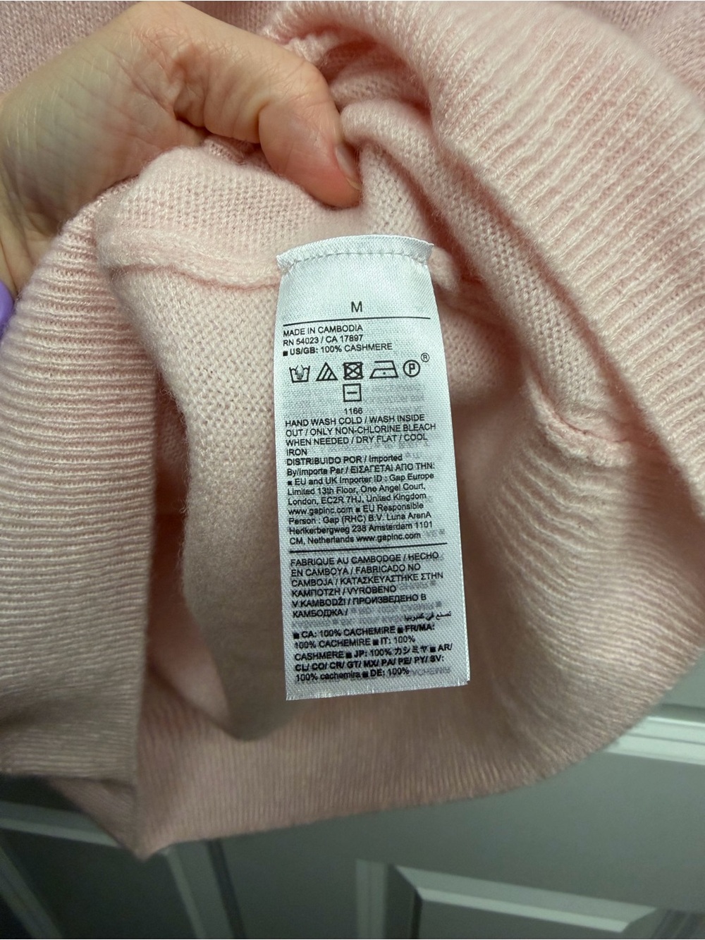 NWT Banana Republic lightweight cashmere short-sleeve sweater size M light pink - Picture 6 of 7